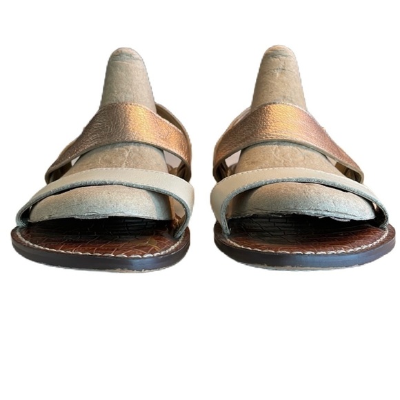Sz9.5 Sam Edelman Cream/Copper Leather 2 strap with adj ankle strap EUC - Picture 8 of 13